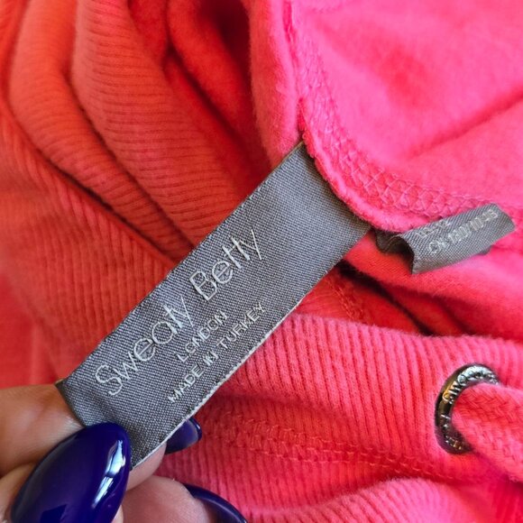 SWEATY BETTY Pink Escape Luxe Fleece Hoodie 12/XL - Picture 6 of 8